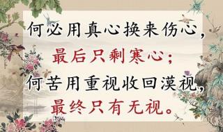 真心付出换来却是寒心
